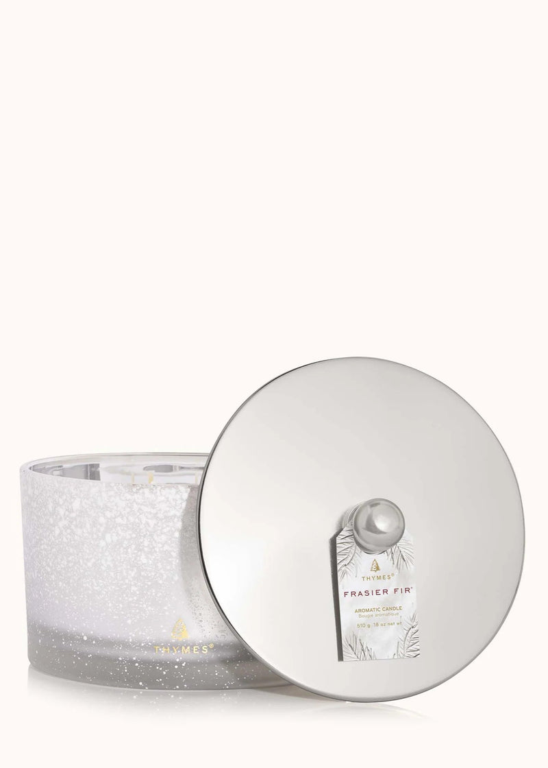 Thymes Frasier Fir Flocked 3-Wick Poured Candle
