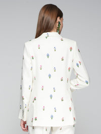 Vilagallo Aberturas Jacket Floral Print White