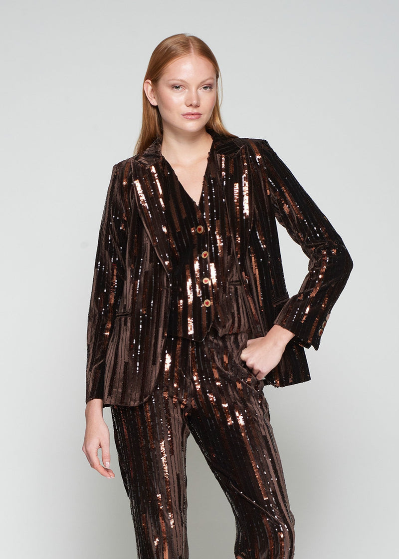 Vilagallo Sequin Heather Blazer