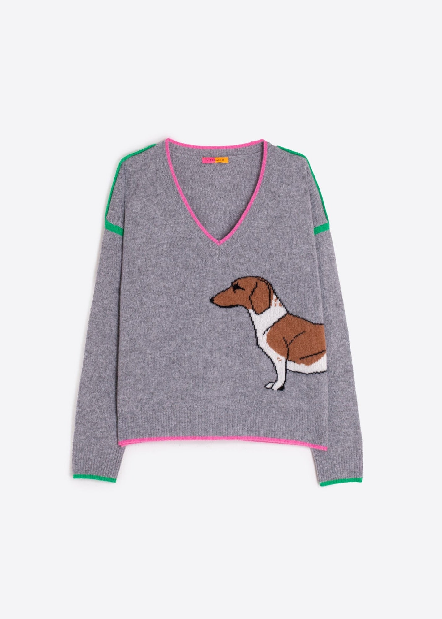 Vilagallo Grey Dachshund Sweater