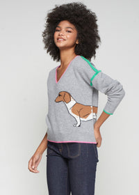 Vilagallo Grey Dachshund Sweater