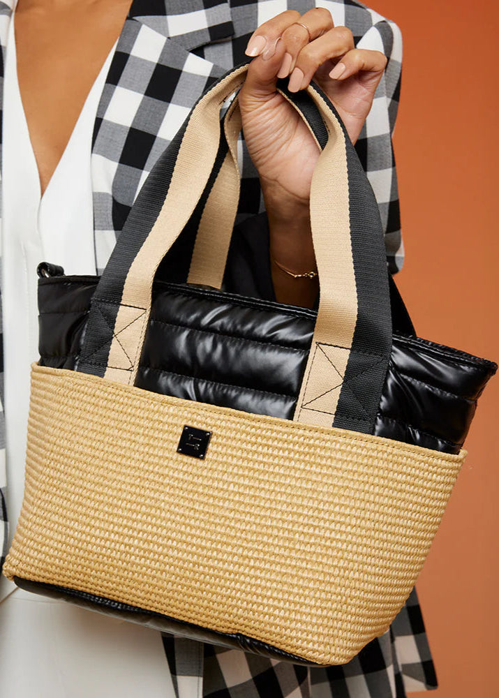 Highline Bag: Dune Raffia w/ Pearl Black