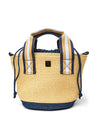 Riviera Bucket Tote (Mini): Dune Raffia w/ Navy