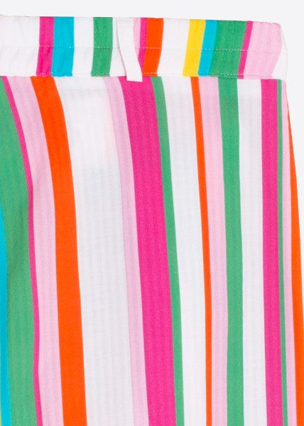 Vilagallo Palazzo Pant Striped Seersucker Multicolor