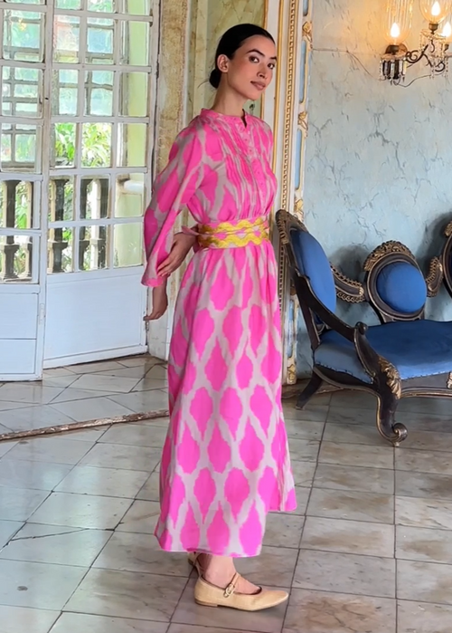 Woodruff Dress Ikat Pink