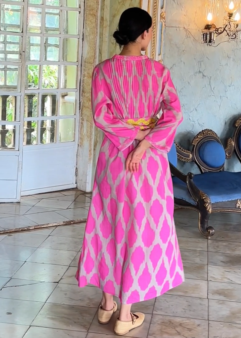 Woodruff Dress Ikat Pink