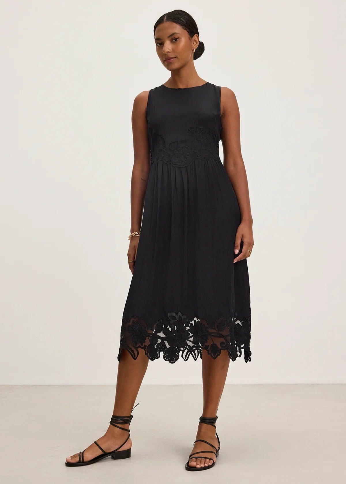 Velvet Bianca Long Shift Dress Black