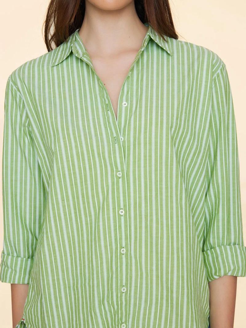 Xirena Matcha Stripe Beau Shirt