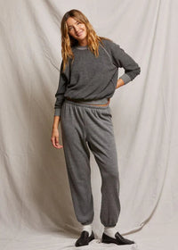 perfectwhitetee Ziggy Shrunken Crew Fleece Dark Heather Grey