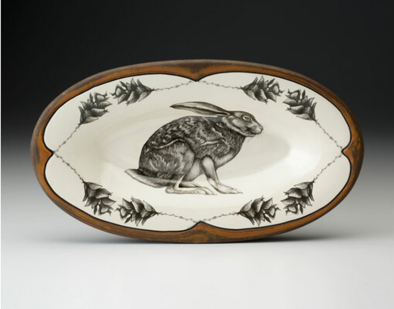Crouching Hare Oblong Serving Dish