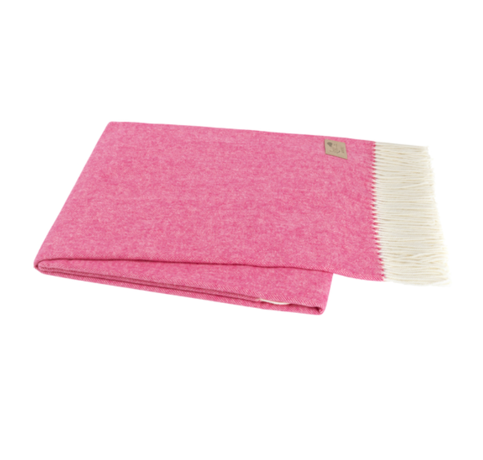 Italian Herringbone Throw in Peony