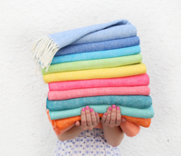 Italian Herringbone Throw in Peony