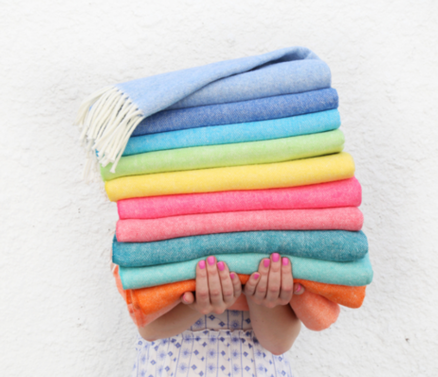 Italian Herringbone Throw in Peony