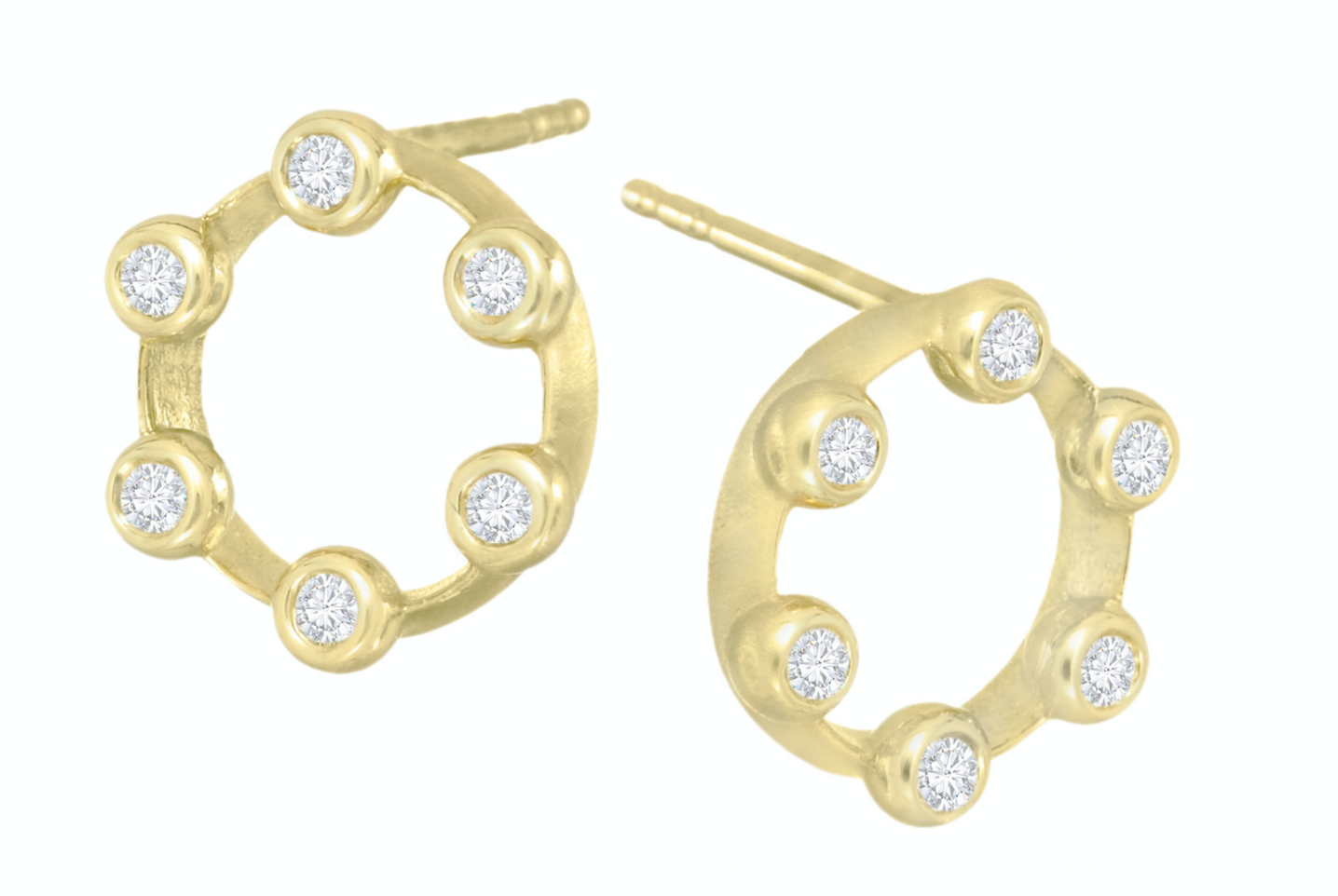 Suzy Landa Mini "Hoopla" Circle Stud Earrings