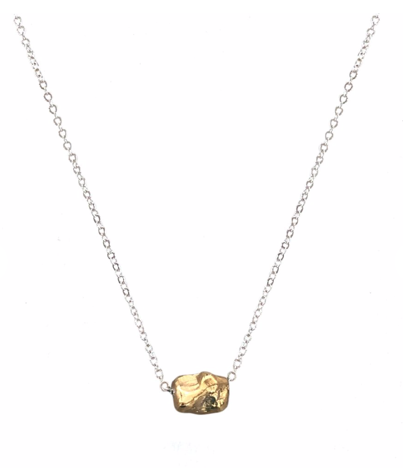 Gold Nugget Impression Necklace