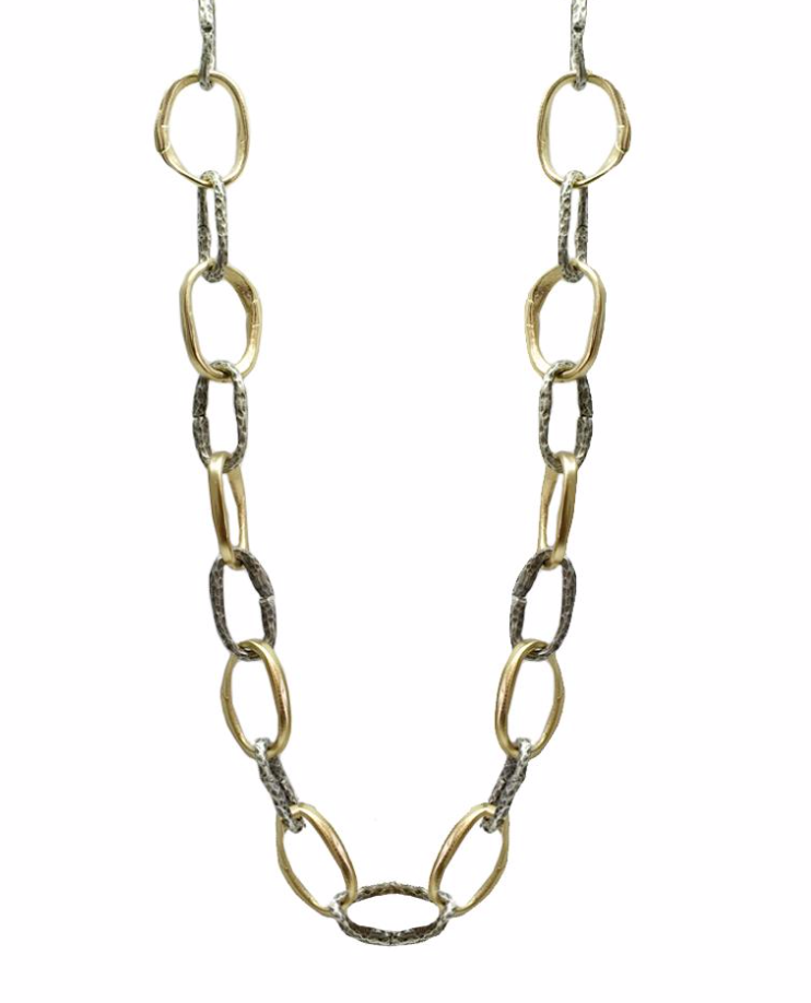 Two-Tone Loop Link Necklace
