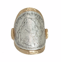 Gold Maria Theresa Curved Coin Ring