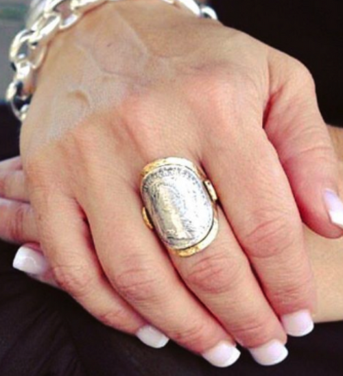 Gold Maria Theresa Curved Coin Ring