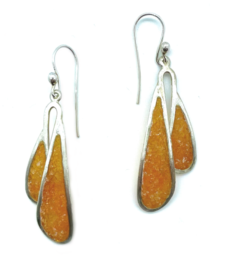 Flutter Orange Quartz Earring