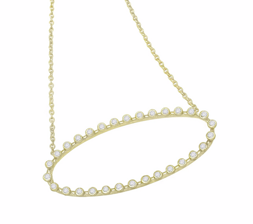 Suzy Landa Oval Diamond-Studded Necklace