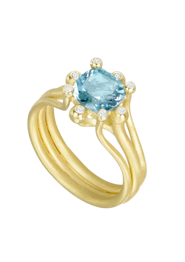 Suzy Landa Aquamarine Firecracker RIng