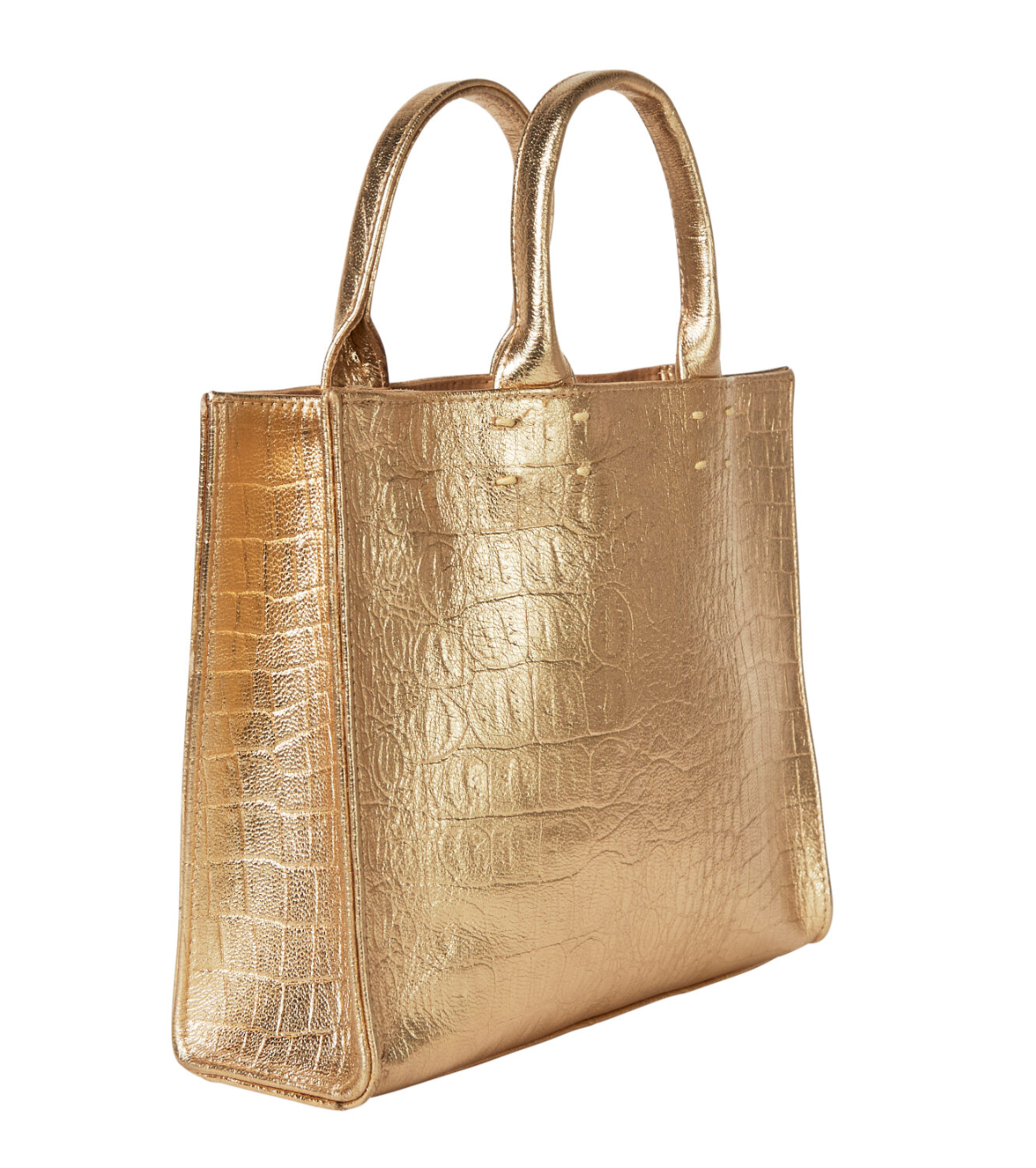 Adelaide Gold Croc Handbag