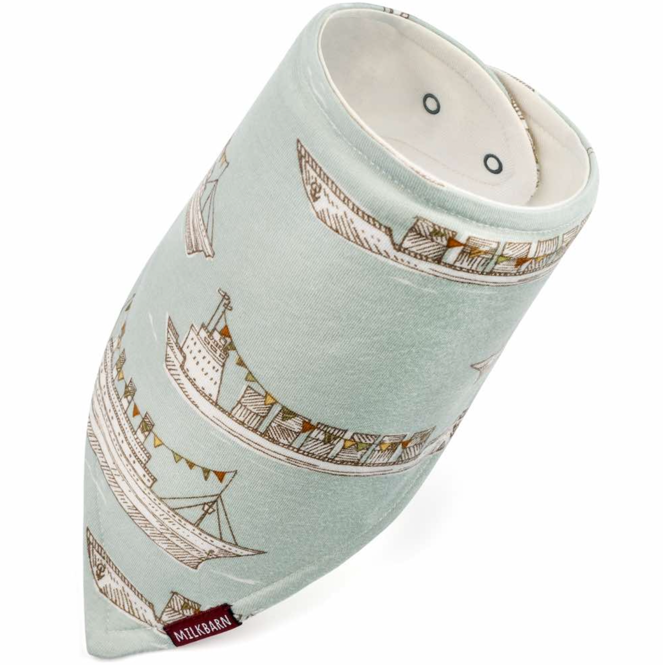 Blue Ships Bamboo Kerchief Bib