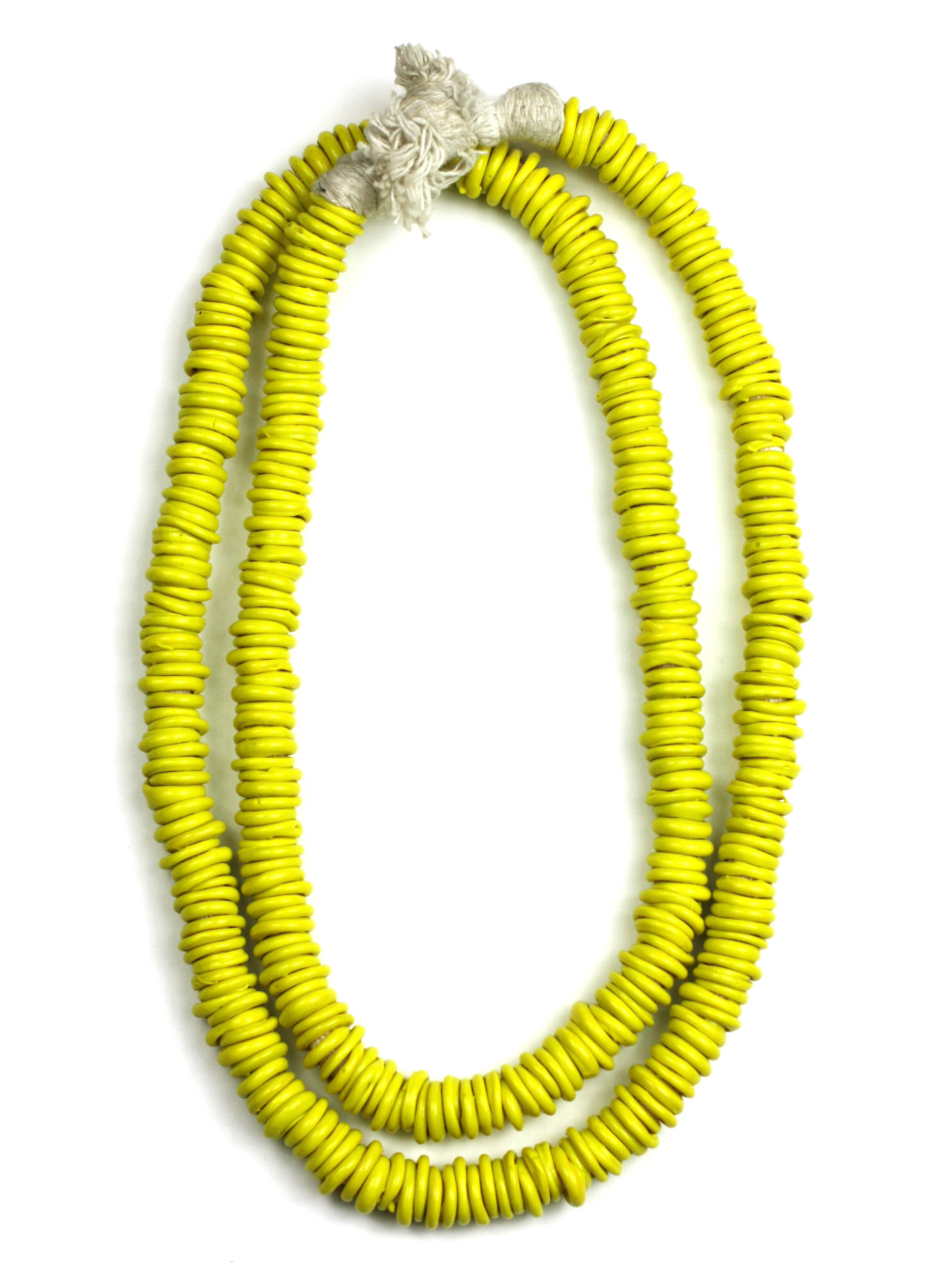 African Trade Beads Necklace in Yellow