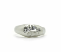 Large Grey Lady Cameo Ring with Diamond