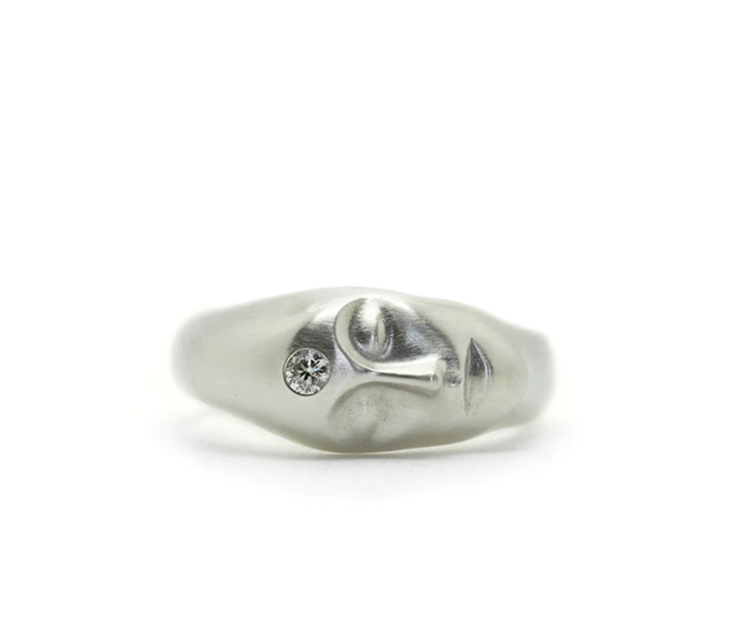 Large Grey Lady Cameo Ring with Diamond