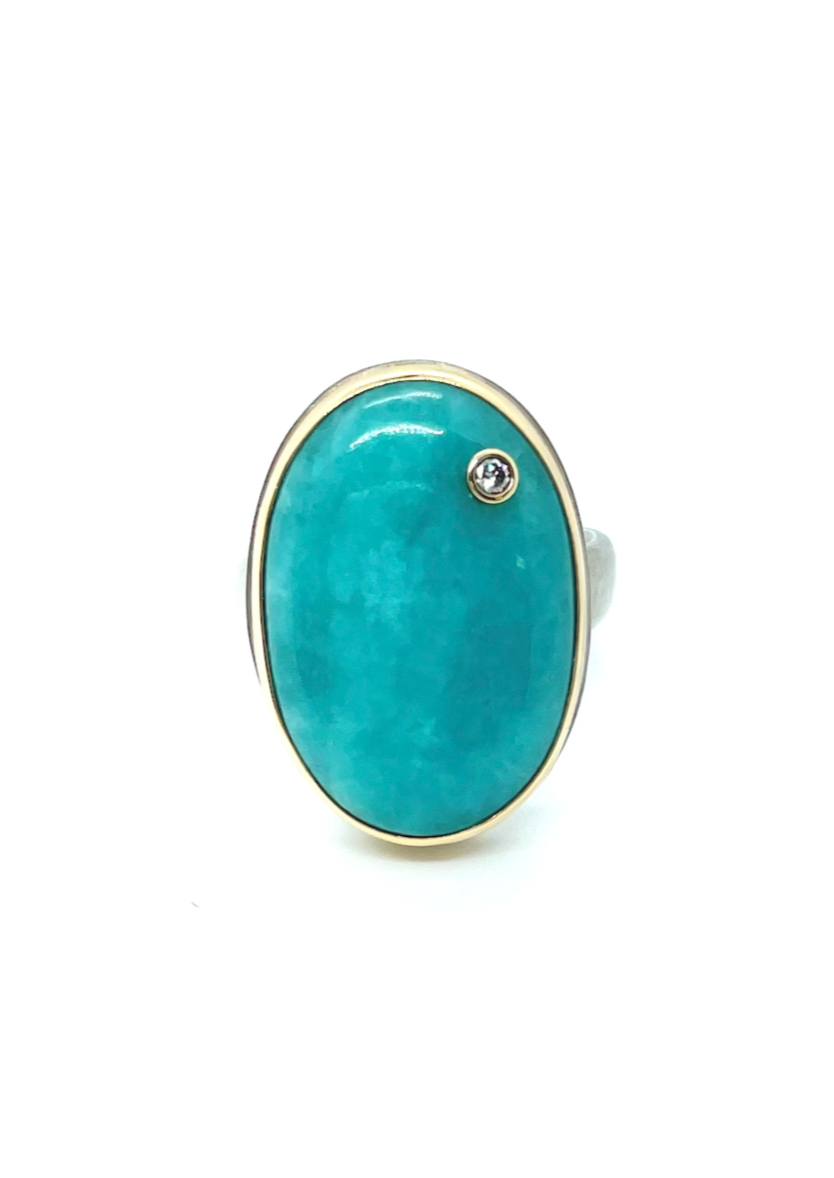 Jamie Joseph Amazonite & Diamond Ring