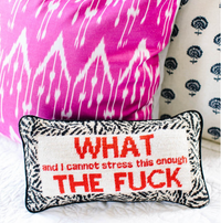 WTF Needlepoint Pillow