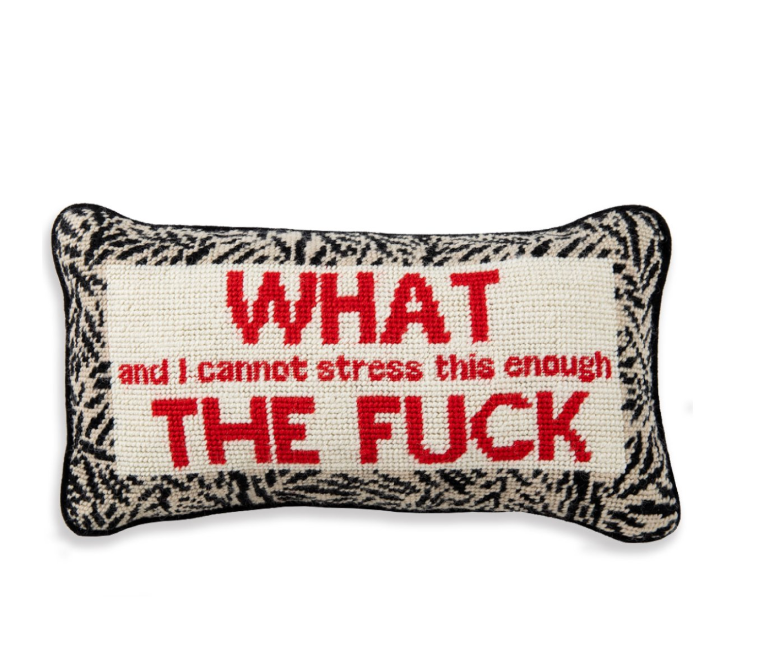 WTF Needlepoint Pillow