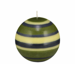 BCS Large Striped Ball Candle - Olive, Indigo & Jasime