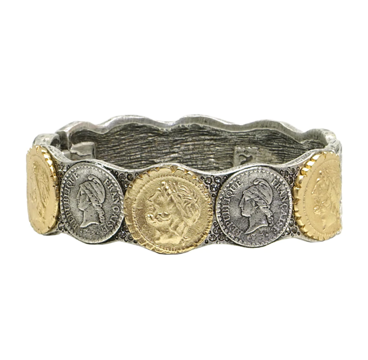 Silver & Gold Coin Bangle