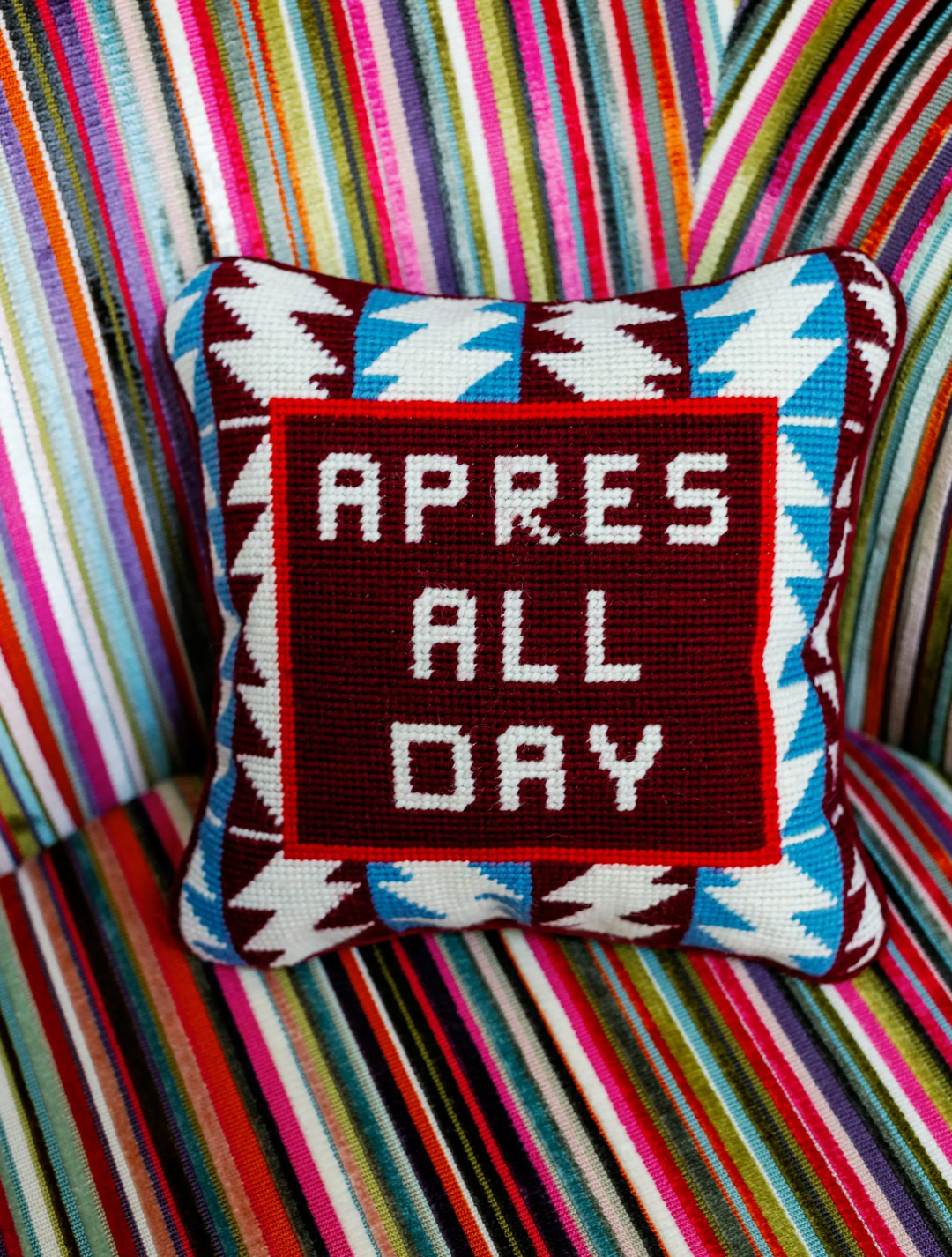 Apres Ski Needlepoint Pillow