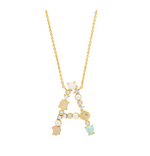Opal Stone Initial Necklace