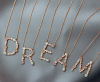 Opal Stone Initial Necklace