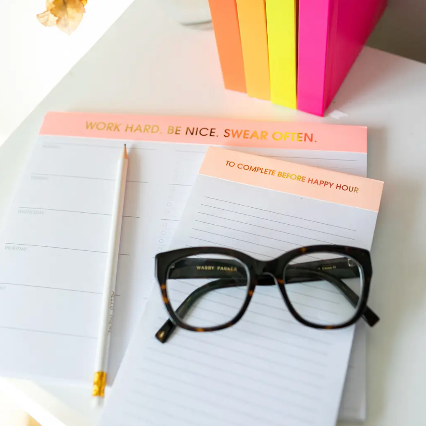 Work Hard Be Nice Swear Often Weekly Planner Notepad