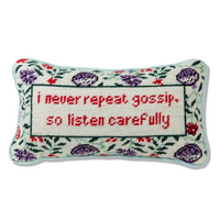 Gossip Needlepoint Pillow