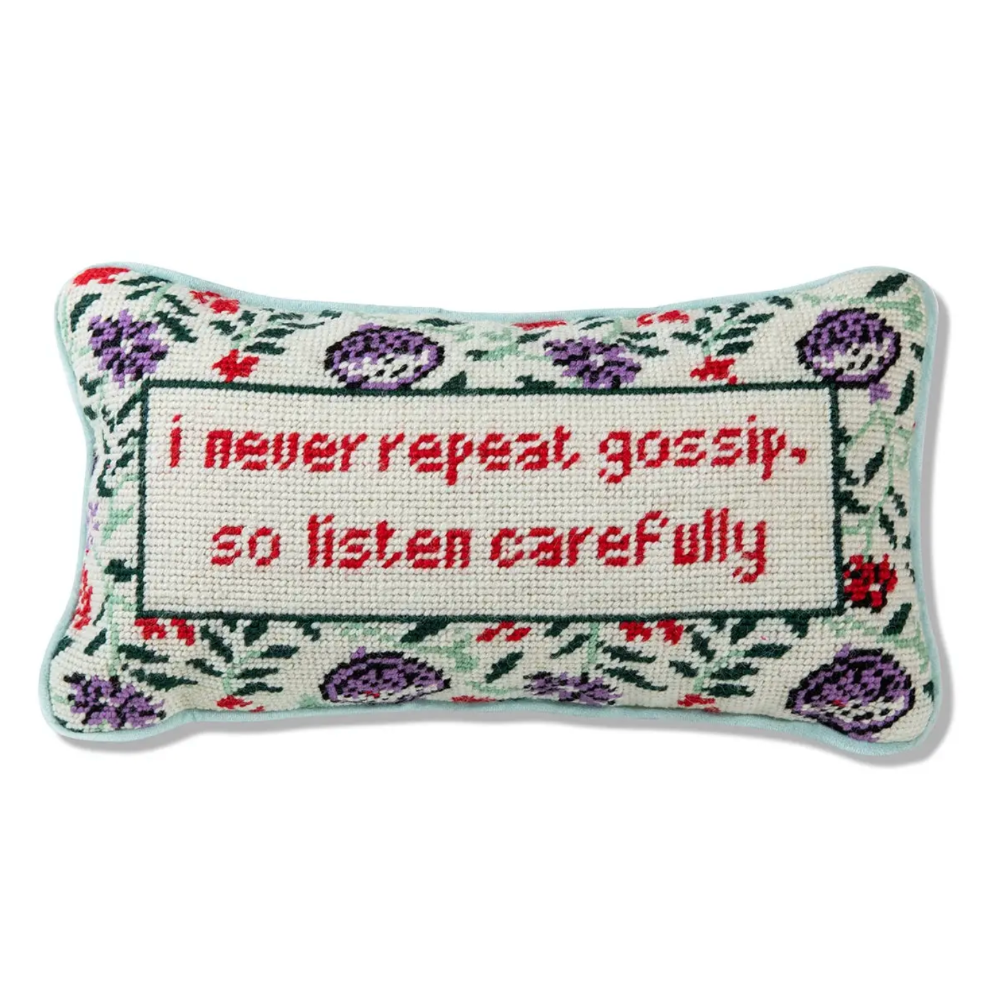 Gossip Needlepoint Pillow