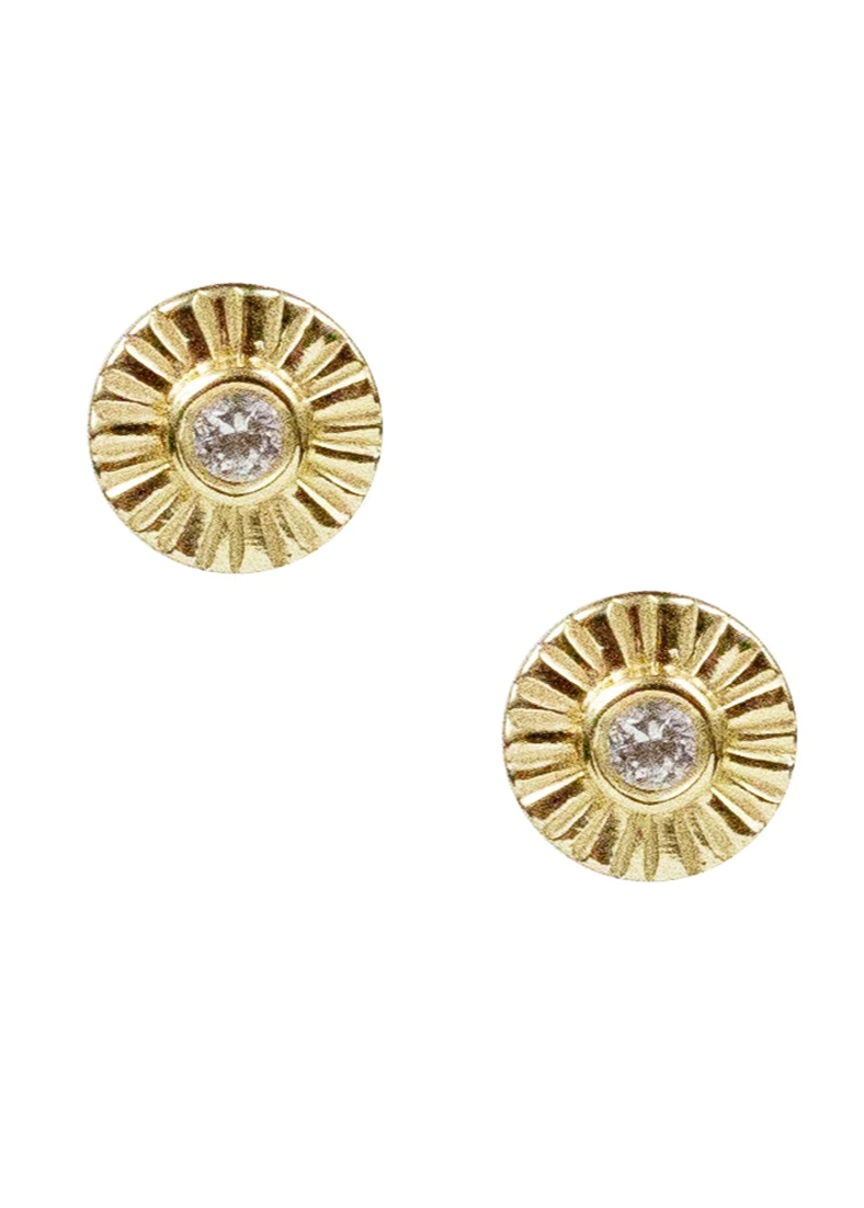 Sunburst White Topaz Studs