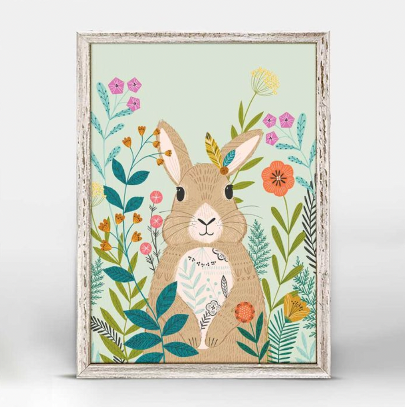 Bashfull Bunny Mini Framed Canvas
