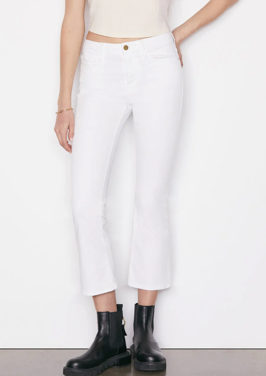 FRAME Le Crop Mini Boot in Blanc