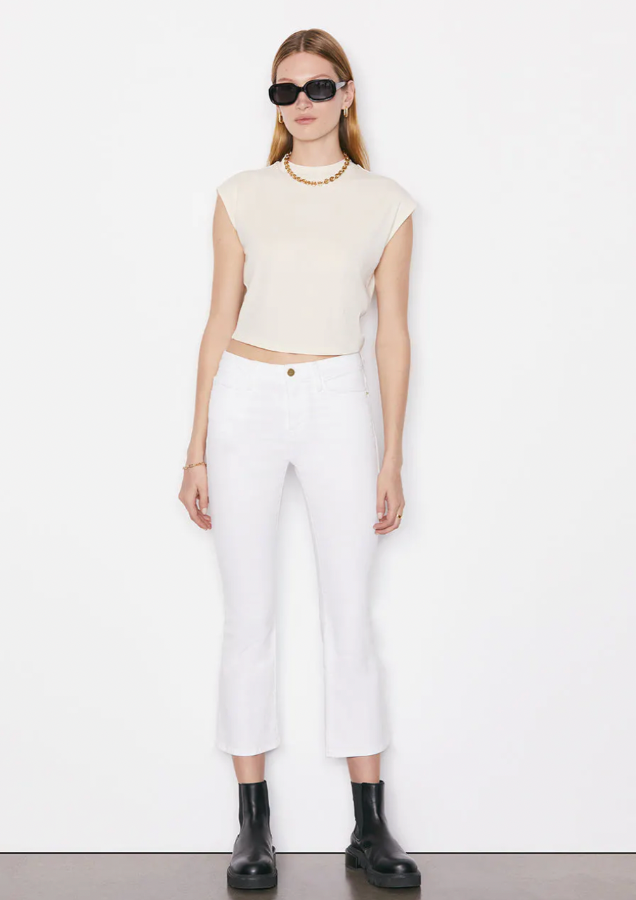 FRAME Le Crop Mini Boot in Blanc