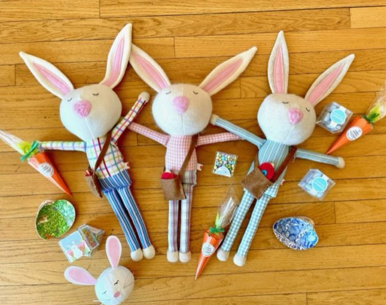 Bunny Stuffie Red&White Check