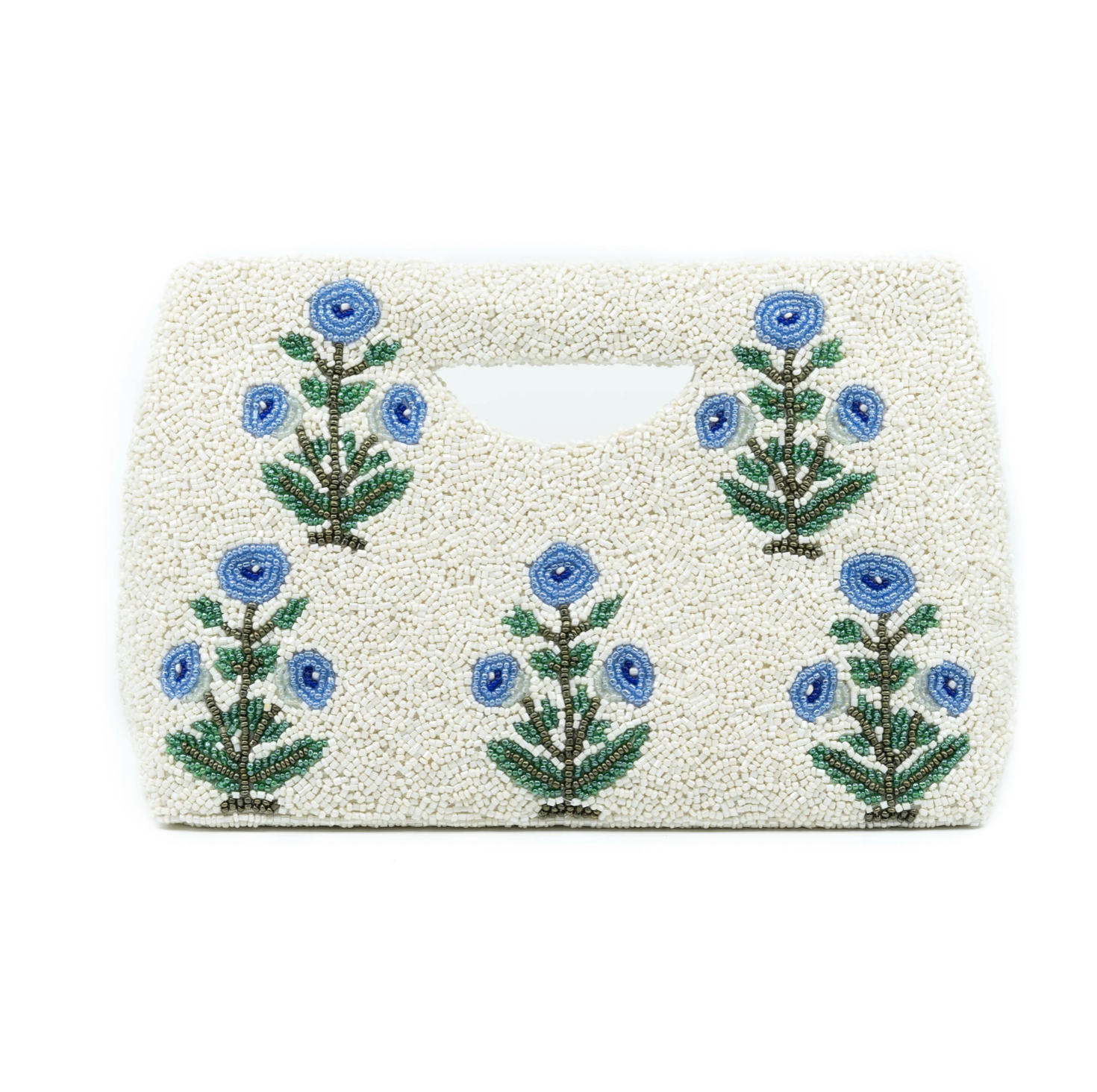 Blue Flowers Cut Out Clutch