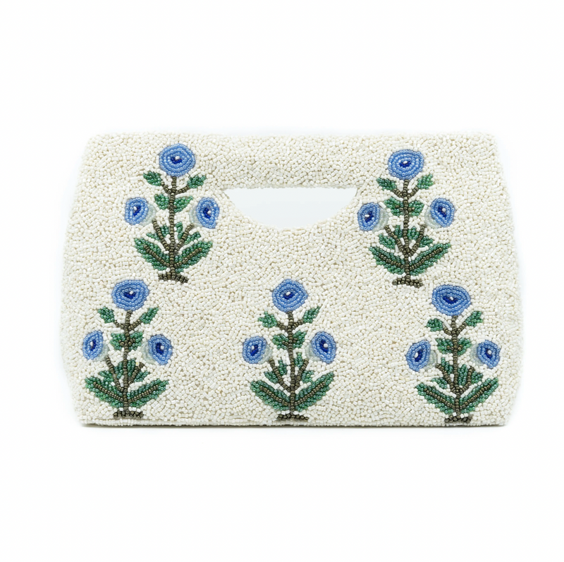 Blue Flowers Cut Out Clutch