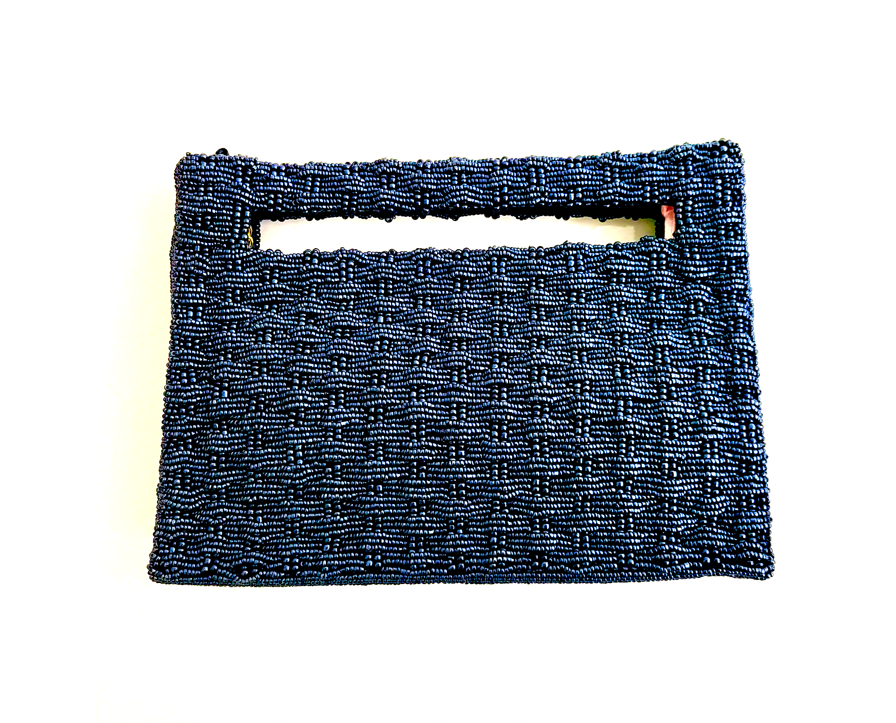 Navy Basketweave Clutch