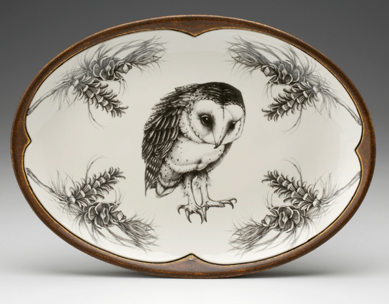 Barn Owl Small Oval Platter